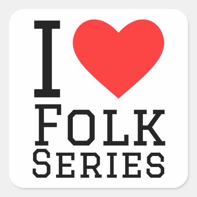 I love folk series square sticker (Front)