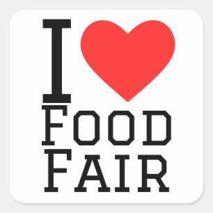 I love food fair square sticker