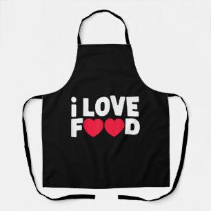 I Love Food Funny Foodie Gift for Men Apron