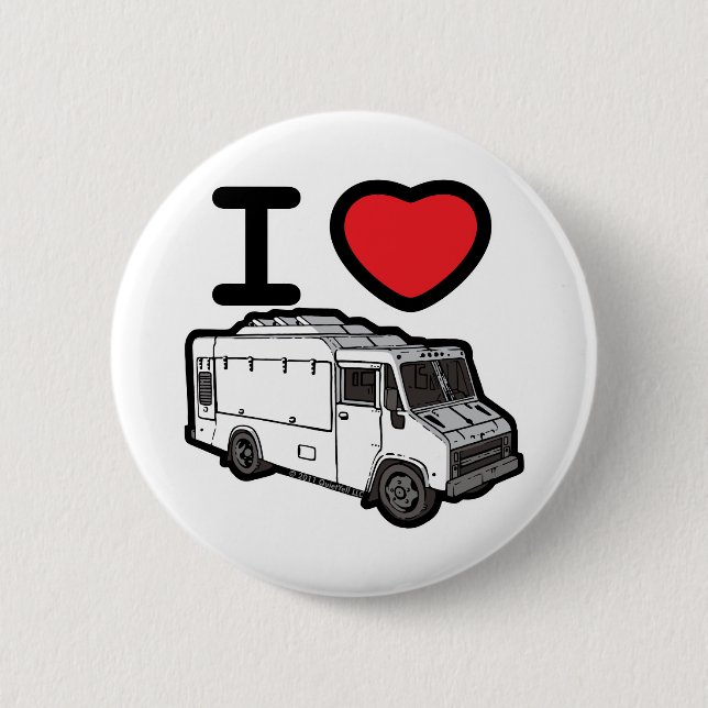 I Love Food Trucks! 6 Cm Round Badge (Front)