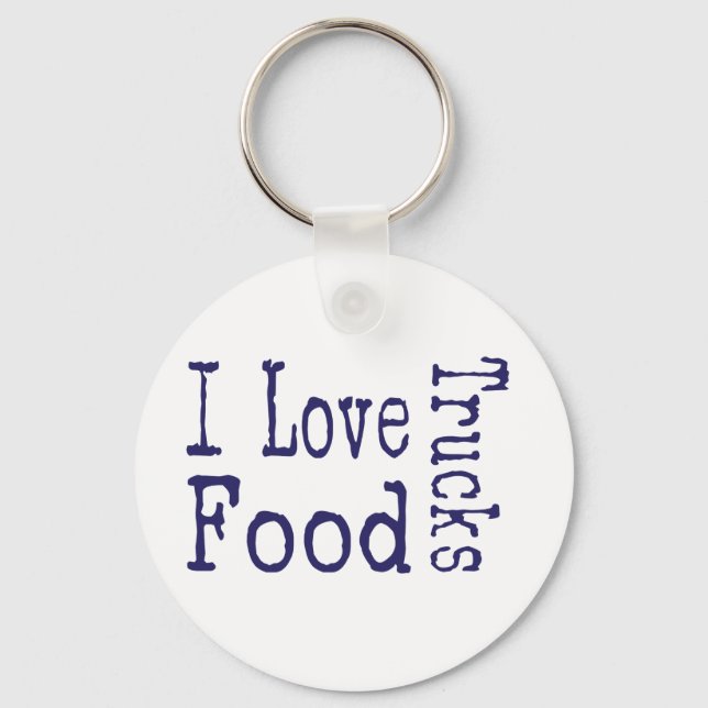 I love food trucks block key ring (Front)