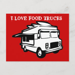 I love food trucks postcard