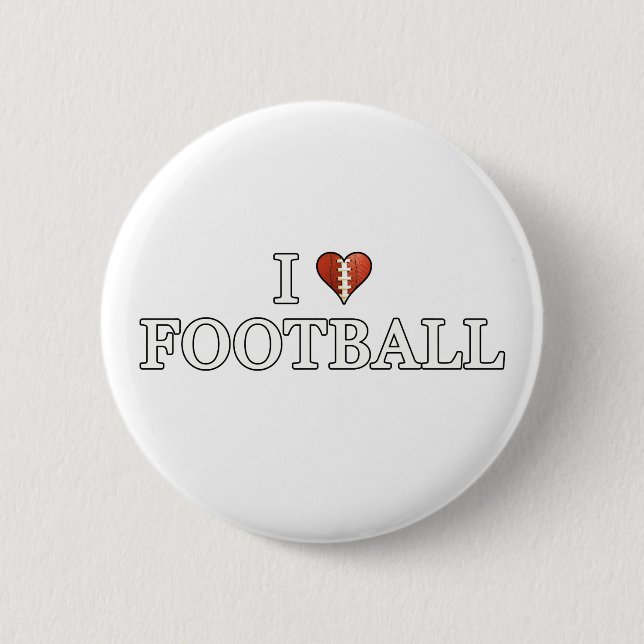I Love Football 6 Cm Round Badge (Front)