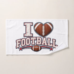 I Love Football Bath Towel Football Dad Gift F