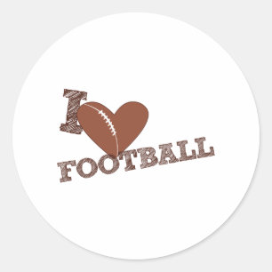 I Love Football Classic Round Sticker