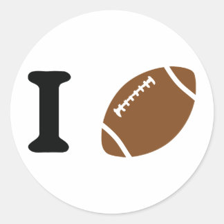 i love football classic round sticker