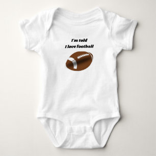 I Love Football Design Baby Bodysuit