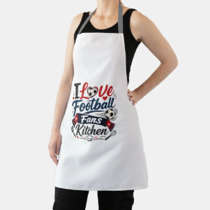 I Love Football Fans Kitchen Graphic Design Apron