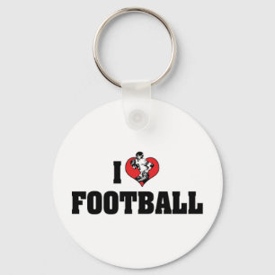 I Love Football Keychain
