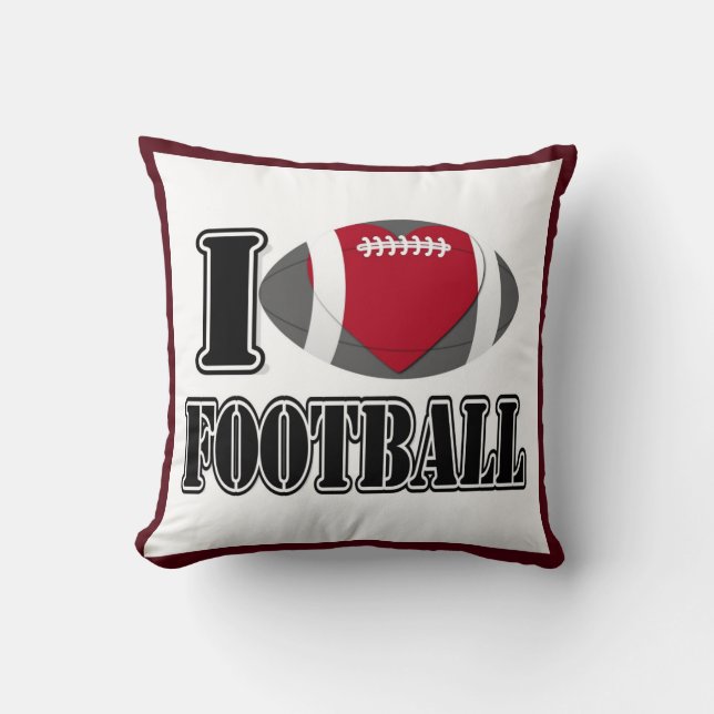 I Love Football Pillow (Front)