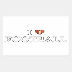 I Love Football Rectangular Sticker