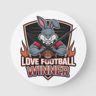 I love football  round clock