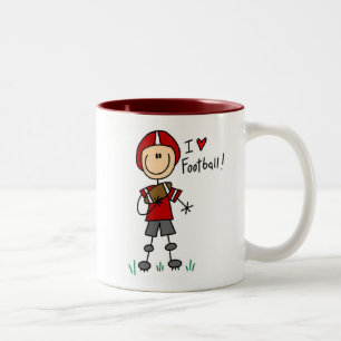 I Love Football Two-Tone Coffee Mug