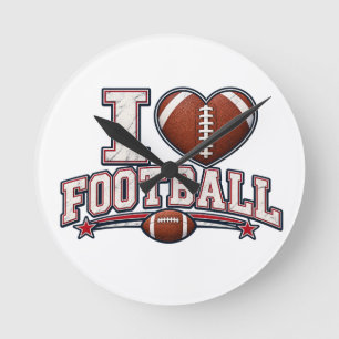 I Love Football Wall Clock Football Dad Gift F