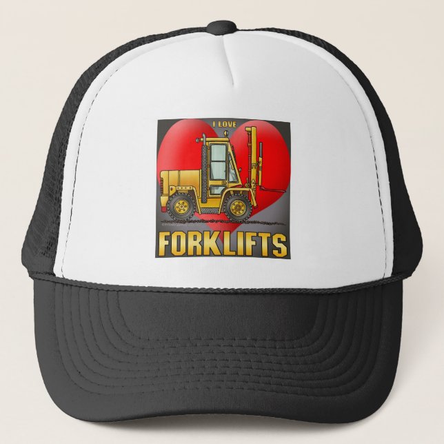 I Love Forklift Trucks Hat (Front)