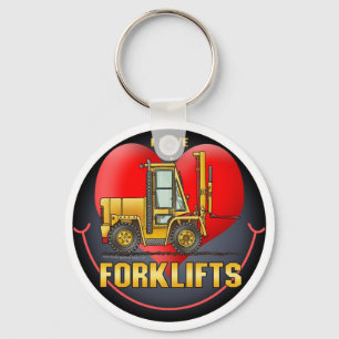 I Love Forklift Trucks Key Chain