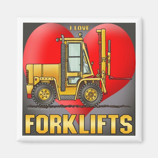 I Love Forklift Trucks Magnet (Front)