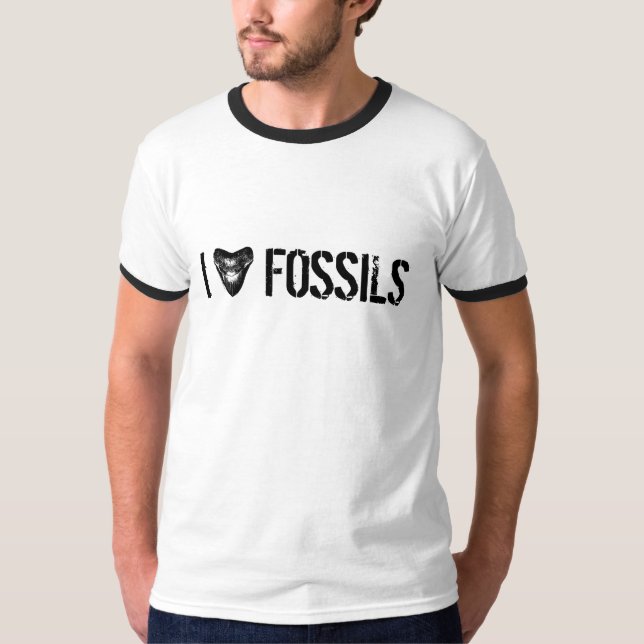 I LOVE FOSSILS Megalodon T-Shirt (Front)