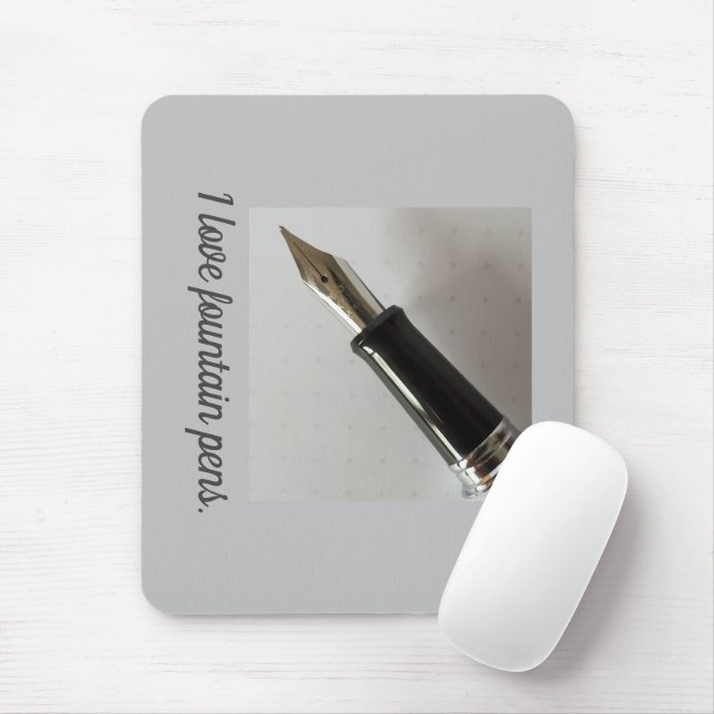 I Love Fountain Pens Mouse Mat (With Mouse)
