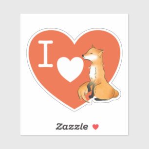 I love Fox Fox lover Vinyl Fox Single Sticker