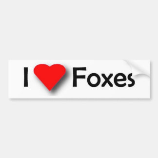 I Love Foxes Bumper Sticker