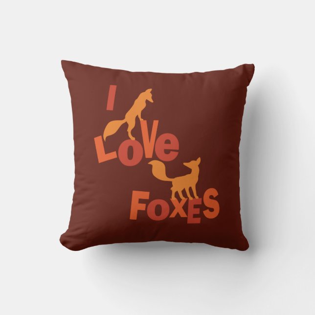I Love Foxes Cushion (Front)