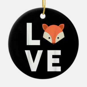 I Love Foxes Cute Fox Funny Fox Love Animal Face Ceramic Tree Decoration