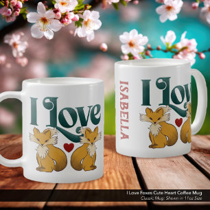 I Love Foxes Cute Heart Coffee Mug