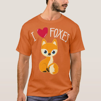 I LOVE FOXES Funny Fo Lover Teen Tween Girls Kids  T-Shirt