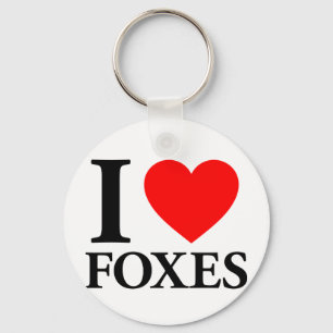 I Love Foxes Key Ring