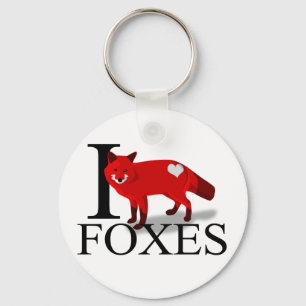 I Love Foxes Keychains