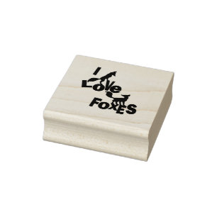 I Love Foxes Rubber Stamp