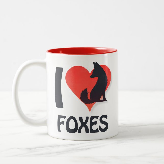 I love Foxes Two-Tone Coffee Mug (Left)