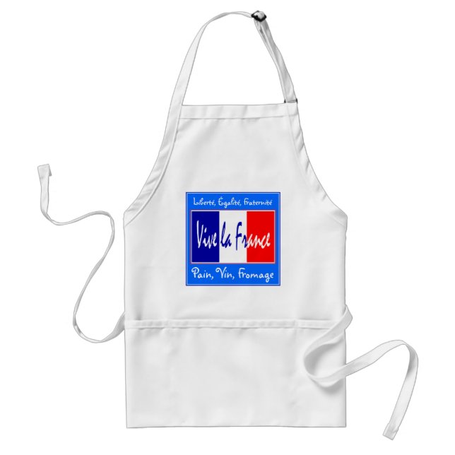 I Love France French Chef Apron Pain, Vin, Fromage (Front)