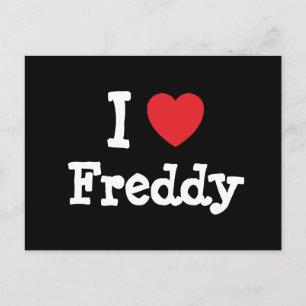 I love Freddy heart custom personalised Postcard