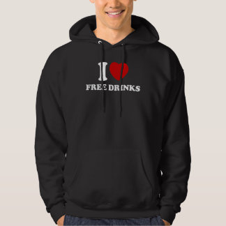 I Love Free Drinks Pun Innuendo Drinking Vintage Hoodie
