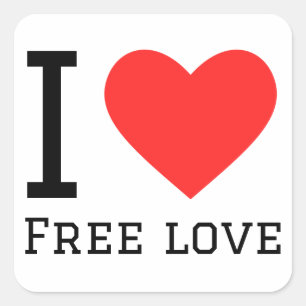I love free love square sticker