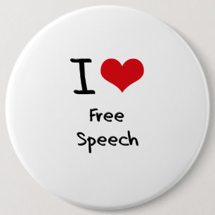 I Love Free Speech 6 Cm Round Badge