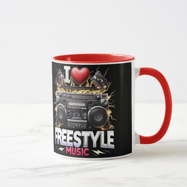 I Love Freestyle Music  Mug (Right)