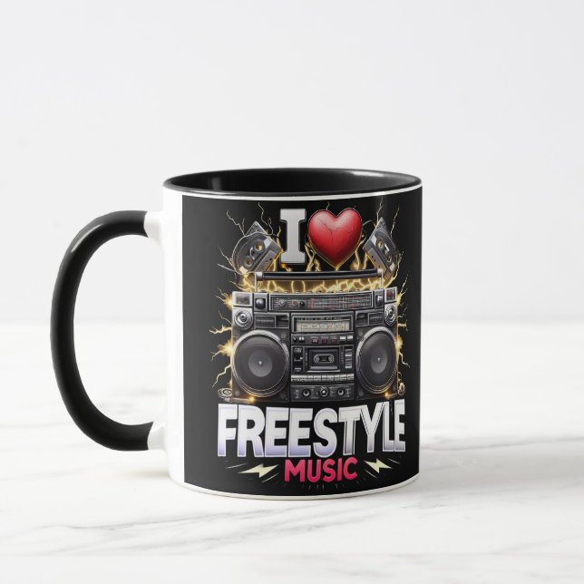 I Love Freestyle Music  Mug (Left)