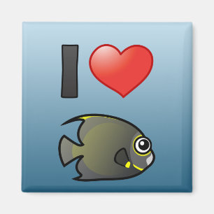 I Love French Angelfish Magnet