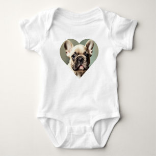 I LOVE FRENCH BULLDOGS! A FRENCH BULLDOG IN HEART BABY BODYSUIT