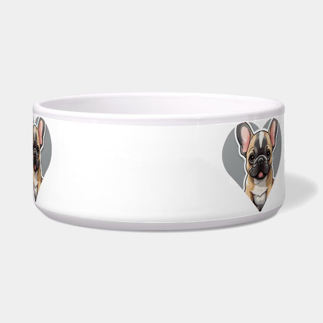 I LOVE FRENCH BULLDOGS Cute Cartoon Puppy in Heart (Front)