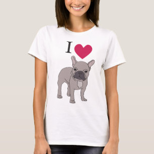 I Love French Bulldogs Heart Cute Dog Top T-Shirt