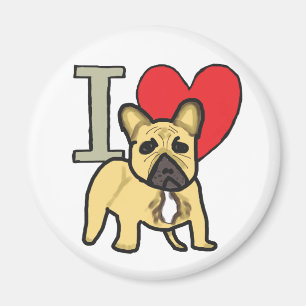I Love French Bulldogs Magnet