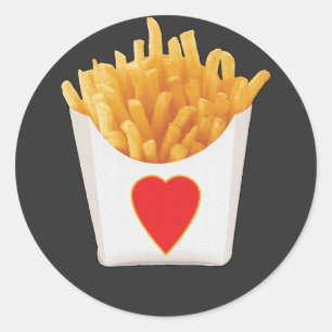 I Love French Fries Classic Round Sticker