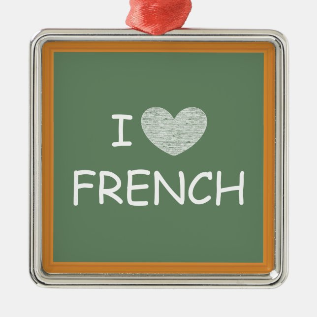 I Love French Metal Tree Decoration (Front)