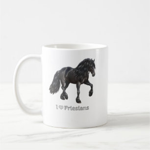 I Love Friesians Black Friesian Draught Horse Love Coffee Mug