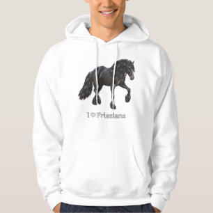I Love Friesians Black Friesian Draught Horse Love Hoodie