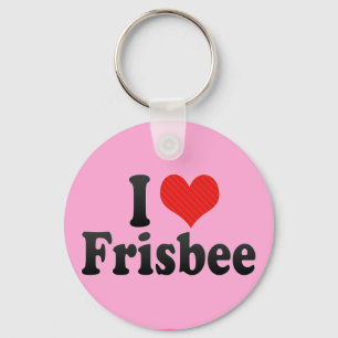I Love Frisbee Key Ring